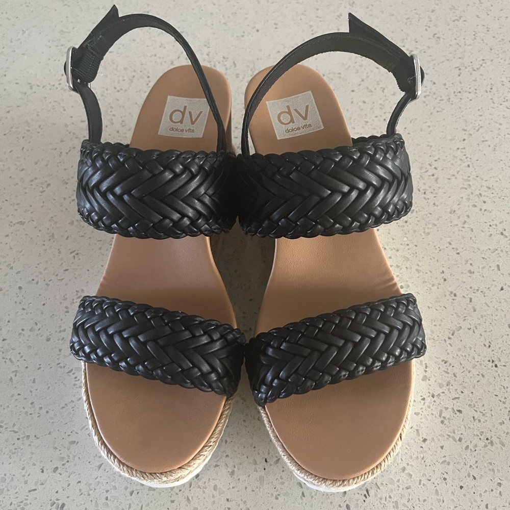 DV by Dolce Vita Black Braided Sandals